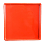 Thumbnail image #1 for Vertex China Ventana AV-S5-RO Square China Plate, 5-5/8", Flat, Rolled Edge, Red Orange Glossy Finish Case of 3 Dozen