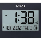 Thumbnail image #2 for Taylor Precision 5265191 Digital Indoor/Outdoor Clock/Thermometer with Calendar and Moon Phase Case of 4