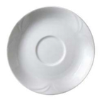 Thumbnail image #1 for Vertex China Palm PA-2 Porcelain Saucer, 6 in Round, Embossed with Polished Foot, Bright White Case of 3 Dozen