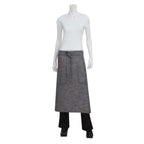 Thumbnail image #1 for Chef Works Corvallis ALWXX022-BSL-0 Bistro Apron, 31"L x 31"W, 100% Cotton Denim, Gray, 2 Pockets