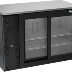 Thumbnail image #1 for Victory Refrigeration VBBN48HC-F-GS-B 48-Inch Two-Section Back Bar Refrigerator, 2 Sliding Glass Doors, Stainless Steel Top