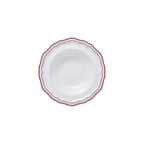 Thumbnail image #1 for Steelite International Folio, Porcelain 62581FP816 Round Porcelain Rim Fruit Dish, 5.5 x 1.75 in, Adelina Double Line Maroon Case of 2 Dozen