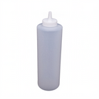 Thumbnail image #1 for CAC China SQBT-24C Clear Plastic Squeeze Bottle, 24 oz, Open Tip with Leak-Proof Cap Case of 6