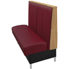 Thumbnail image #1 for Oak Street Collins COL-7242-SGL Single Restaurant Booth, 72"L x 42"H, 12" Vertical Channel Back, Upholstered Sculpted Seat