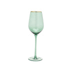 Thumbnail image #1 for Kadra Kitchenware Vikko Decor VD-P13-GR Wine Glass, 13.5 oz., Green, Gold Rim Case of 24