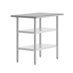 Thumbnail image #1 for Flash Furniture NH-WT-GU-2436-GG Portable Stainless Steel Prep & Work Table, 36"W x 24"D, 18-Gauge Top, Adjustable Galvanized Undershelf