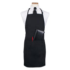 Thumbnail image #1 for Chef Revival CL3PBIAELBK Black Polyester Bib Apron, 26" x 31", 4 Pockets, Adjustable Neck Strap Case of 12