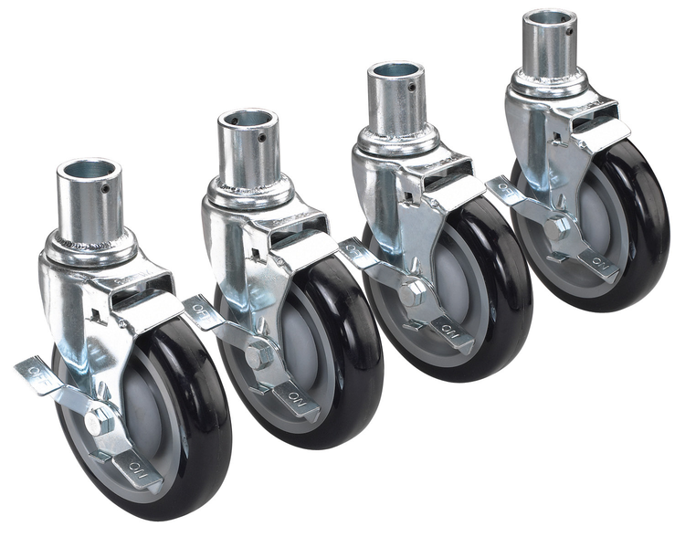 Product image #4 for Krowne Royal Series Universal Wire Shelving Caster Set, 5-Inch Swivel Locking Casters, 220 lb. Capacity Each