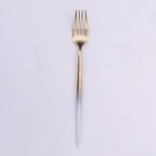 Thumbnail image #1 for Kadra Kitchenware Vikko Dine VF-DF10-VCW Dinner Fork, Two-Tone Brushed White & Champagne Gold, 18/10 Stainless Steel Case of 12