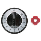 Thumbnail image #1 for AllPoints Foodservice Parts & Supplies 221121 Oven Control Dial Kit, 2-Inch Diameter, Off-10-1, Black