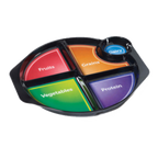 Thumbnail image #1 for G.E.T. Healthcare CP-535-CMP 5-Compartment Melamine Tray, Black, 11" x 10", Choose My Plate Design 1 Dozen