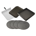Thumbnail image #1 for Ovention OV-ACCS-C1600 Oven Accessory Package with Four 16-Inch Pizza Screens, 16-Inch Fry Basket, 8 x 11-Inch Grill Plate and Spatula Paddle
