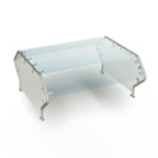 Thumbnail image #1 for Duke Manufacturing TS482DS-60 Self-Service Double-Sided Food Shield, 59-1/2"W x 40"D x 20-1/8"H, Single Shelf, Sloped Glass Guard