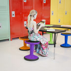 Thumbnail image #2 for Flash Furniture Carter AY-9001S-PR-GG Backless Adjustable-Height Swivel Bar Stool with Purple Rubberized Plastic Seat