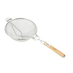 Thumbnail image #1 for CAC China STRH-10D Double-Reinforced Stainless Steel Mesh Strainer, 10-1/4" Diameter, Wood Handle Case of 12