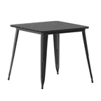 Thumbnail image #1 for Flash Furniture JJ-T14619-80-BKBK-GG Square Outdoor Dining Table, 31-1/2"W x 31-1/2"D x 30"H, Resin Top, Steel Base, Black