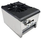 Thumbnail image #1 for SABA SP-1 Natural Gas Stockpot Range, 18"W, 55,000 BTU Two-Ring Cast-Iron Burner, Stainless Steel Exterior