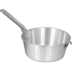 Thumbnail image #1 for Alegacy Foodservice Products HA23 Aluminum Pasta Basket, 9" Round x 3-1/2" Deep, Grooved Riveted Handle Case of 6