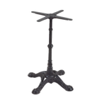 Thumbnail image #1 for G & A Commercial Seating BF Series BFH2222 Bar Height Cast Iron Table Base, 22" x 22" Four-Prong Sculpted Base, 3" Column, Black