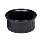 Thumbnail image #1 for G.E.T. Must Haves - EGS R1-B 1 oz Black Melamine Round Ribbed Ramekin Case of 6
