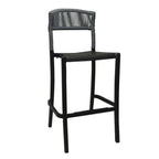 Thumbnail image #1 for Grosfillex UT872017 Outdoor Bar Stool, Rope Weave, Bar Height, Heather Gray/Black, Armless Case of 2