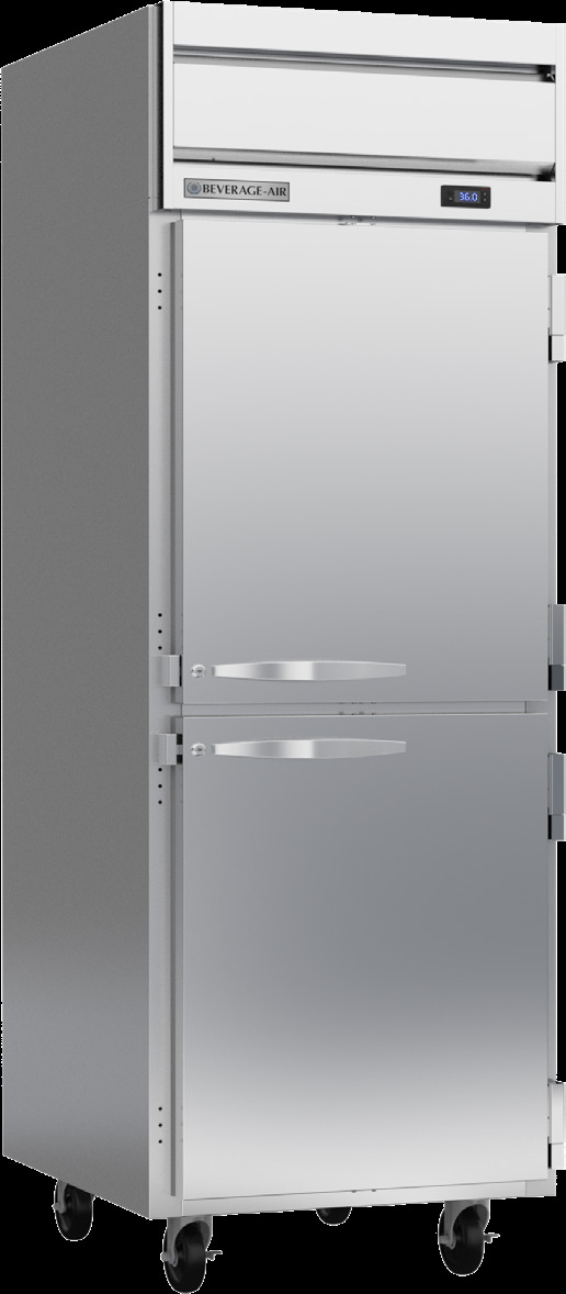 Product image #5 for Beverage-Air Horizon Series Self-Contained Top-Mount Reach-In Refrigerator, 1-Section, 21.17 Cu. Ft., 2 Half Solid Doors