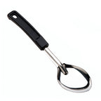 Thumbnail image #1 for Browne USA Foodservice 572331 13" Solid Stainless Steel Serving Spoon with Black Insulated Handle