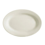 Thumbnail image #1 for CAC China Rec REC-19 Ceramic Oval Platter, 13-1/2" x 10-1/4" x 1-1/2", Rolled Edge, American White 1 Dozen