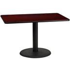 Thumbnail image #1 for Flash Furniture XU-MAHTB-3048-TR24-GG Rectangular Pedestal Dining Table, 48"W x 30"D x 31-1/8"H, Mahogany Laminate, Black PVC Edge
