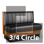 Thumbnail image #1 for JustChair Manufacturing JBSB-WSS-UCH-TQ-36-GR3 Three-Quarter Circle Banquette Booth, 3-Corner, Upholstered, Wood Frame