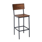 Thumbnail image #1 for G & A Commercial Seating Toledo 640-RS Commercial Bar Stool, Reclaimed Wood Seat and Back, Black Steel Frame, Footrest