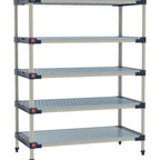 Thumbnail image #1 for Metro MetroMax 4 M4-1824GF-63-S5 Stationary Polymer Shelving Starter Unit, 5-Shelf, 18"D x 24"W x 63"H
