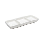 Thumbnail image #1 for Kadra Kitchenware Vikko Lightning VL-0598 6-Inch White China Rectangular Divided Dish, 3 Sections Case of 12