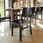Thumbnail image #2 for Flash Furniture XU-DG-W0305-BLK-GG Solid Beechwood Dining Chair, Curved Backrest, Black Finish