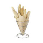 Thumbnail image #1 for G.E.T. Specialty Servingware 4-981644 Stainless Steel Cone Fry Basket, 5" Diameter x 7"H Case of 12