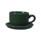 Thumbnail image #1 for International Tableware Cancun 822-67 14 oz Green Ceramic Latte Cup with Handle Case of 2 Dozen