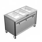 Thumbnail image #1 for Caddy TF-623 Mobile Electric Hot Food , Enclosed Heated Base, Stainless Steel, 3-Pan Capacity, 52"W x 26"D x 34"H
