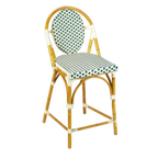 Thumbnail image #1 for G & A Commercial Seating Marina 908 Indoor/Outdoor Stacking Barstool, Armless, Woven Nylon Seat & Back, Aluminum Frame, Footrest