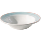 Thumbnail image #1 for Tableware Solutions USA Cosmo by Continental 55COBLU013 Rimmed China Grapefruit/Cereal Bowl, 11 oz, 7", White with Blue Rim Case of 24