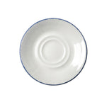 Thumbnail image #1 for Tableware Solutions USA Dapple Blue by Continental 51RUS010-141 Double-Well Round China Saucer, 6.5", White with Blue Rim Case of 24