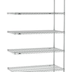 Thumbnail image #1 for Metro Super Erecta SE-2436C-74-A5 Wire Add-On Shelving Unit, Chrome, 36"W x 24"D x 74"H, 5 Shelves