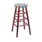Thumbnail image #1 for G & A Commercial Seating Demi 115PS 30-Inch Backless Barstool with Round Upholstered Padded Seat, Footrest and European Beechwood Frame