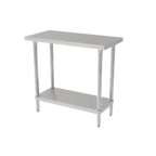 Thumbnail image #1 for GSW USA WT-E1848 Commercial Work Table, 48"W x 18"D x 35"H, 16/430 Stainless Steel Top, Open Galvanized Undershelf