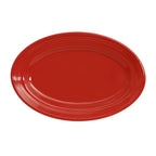 Thumbnail image #1 for Tuxton China Concentrix CQH-096 Ceramic Oval Platter, 9-3/4" x 6-1/2", Wide Rim, Cayenne Case of 2 Dozen