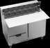 Thumbnail image #6 for Beverage-Air 48-Inch Two-Section Sandwich Prep Table Refrigerator with 12-Pan Top, 2 Drawers, and 1 Door