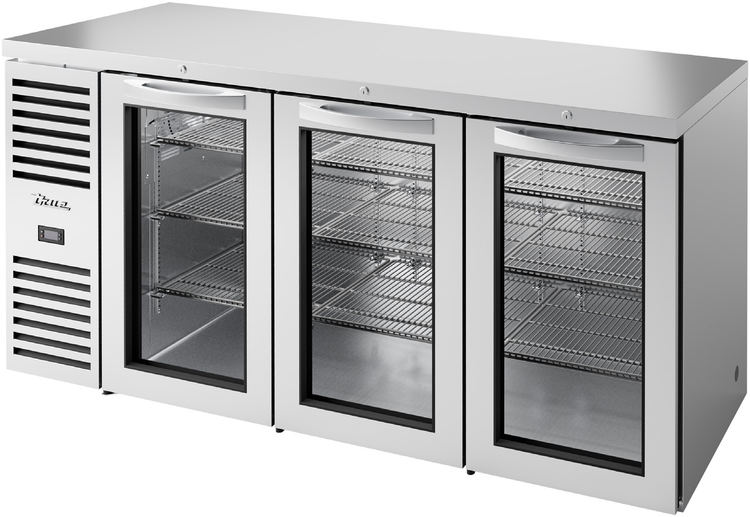 Product image #5 for True Premier Bar Three-Section 72-Inch Stainless Steel Refrigerated Back Bar Cooler with 3 Locking Glass Doors