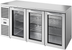 Thumbnail image #5 for True Premier Bar Three-Section 72-Inch Stainless Steel Refrigerated Back Bar Cooler with 3 Locking Glass Doors