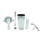 Thumbnail image #2 for TableCraft Products Cash & Carry BARKIT1 8-Piece Stainless Steel Cocktail Bar Tool Kit with 28 oz and 16 oz Cups Case of 6