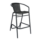 Thumbnail image #1 for Flash Furniture SDA-AD632032R-BK-GG Commercial Bar Stool with Arms, Black Rattan Back and Seat