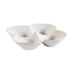 Thumbnail image #1 for CAC China Accessories FWD-10 Porcelain 4-Compartment Floral Dish, Bone White, 10 x 10 x 2 in 1 Dozen